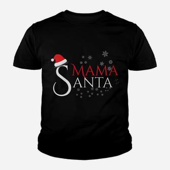 Womens Mama Santa, Funny Santa Hat Christmas Family Design Youth T-shirt | Crazezy DE