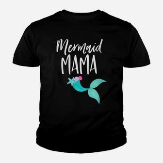 Womens Mom Birthday Party Outfit Dad Mommy Girl Mermaid Mama Youth T-shirt | Crazezy