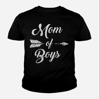 Womens Mom Of Boys Mommy And Son Funny Proud Mother Mama Youth T-shirt | Crazezy