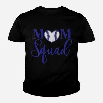 Womens Mom Squad Purple Lettered Tee For The Proud Mom To Wear Youth T-shirt | Crazezy
