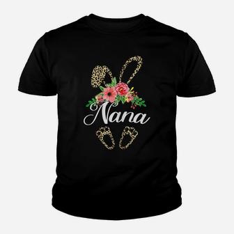 Womens Mother's Day Easter Flower Nana Leopard Bunny Youth T-shirt | Crazezy DE