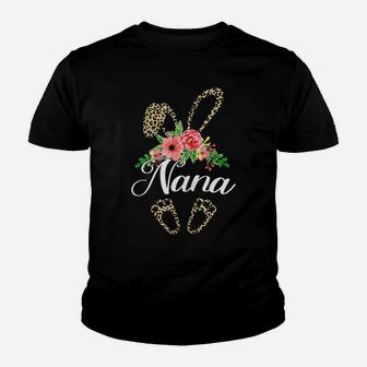Womens Mother's Day Easter Gifts Flower Nana Leopard Bunny Youth T-shirt | Crazezy AU