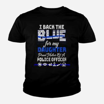 Womens Mothers Day Tshirt For Mom Of Police Daughter Plus Size Tee Youth T-shirt | Crazezy DE
