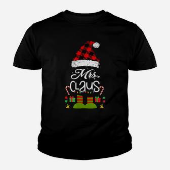 Womens Mrs-Claus Matching-Couple-Husband-Wife His-&-Her Christmas Youth T-shirt | Crazezy UK