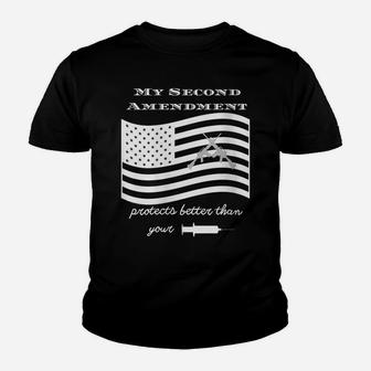 Womens My 2Nd Amendment Is Better Than Your Jab Youth T-shirt | Crazezy