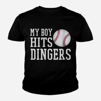 Womens My Boy Hits Dingers Proud Baseball Mom & Dad I Hit Dingers Youth T-shirt | Crazezy AU