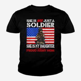 Womens My Daughter Is A Soldier Proud Army Mom Military Mother Gift Youth T-shirt | Crazezy