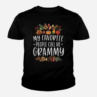 Womens My Favorite People Call Me Grammy Thanksgiving Christmas Youth T-shirt | Crazezy CA