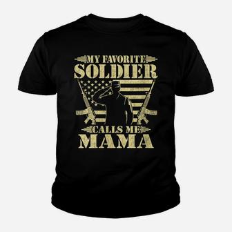 Womens My Favorite Soldier Calls Me Mama - Proud Military Mom Gifts Youth T-shirt | Crazezy
