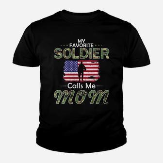 Womens My Favorite Soldier Calls Me Mom-Proud Army Mom Tshirt Youth T-shirt | Crazezy UK