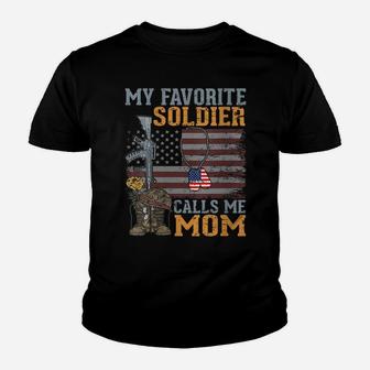 Womens My Favorite Soldier Calls Me Mom Proud Mother Son Love Mom Youth T-shirt | Crazezy AU
