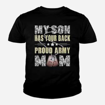 Womens My Son Has Your Back - Military Mother Proud Army Mom Gifts Youth T-shirt | Crazezy UK