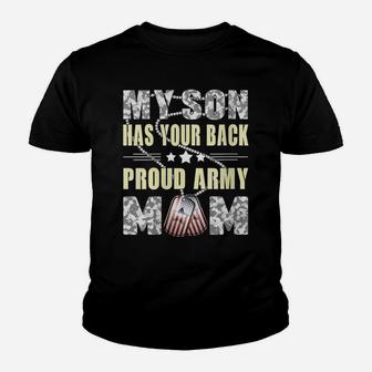 Womens My Son Has Your Back - Military Mother Proud Army Mom Gifts Youth T-shirt | Crazezy