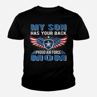 Womens My Son Has Your Back Proud Air Force Mom Military Mother Youth T-shirt | Crazezy AU