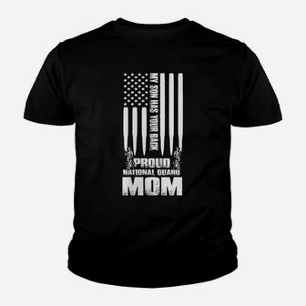 Womens My Son Has Your Back Proud National Guard Mom Army Mom Youth T-shirt | Crazezy AU