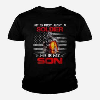 Womens My Son Is A Soldier Proud Army Dad Mom Tshirt Gift Youth T-shirt | Crazezy