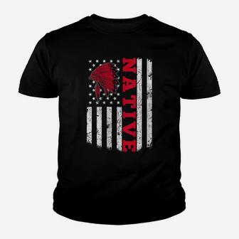 Womens Native American Flag For Native Americans Youth T-shirt | Crazezy DE