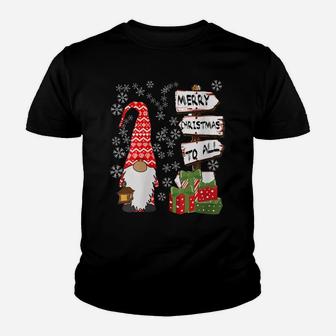 Womens Nordic Gnome Tomte Christmas Tree God Jul Red Hat Youth T-shirt | Crazezy UK