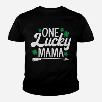 Womens One Lucky Mama Funny Shamrock St Patrick's Day Gift Youth T-shirt | Crazezy UK