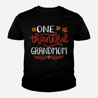 Womens One Thankful Grandmom Matching Thanksgiving Day Family Gift Youth T-shirt | Crazezy