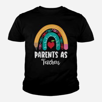 Womens Parents As Teachers, Funny Boho Rainbow For Teachers Raglan Baseball Tee Youth T-shirt | Crazezy CA