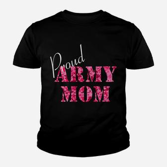 Womens Pink Digital Camo Shirt, Proud Army Mom Youth T-shirt | Crazezy