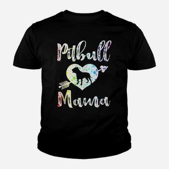 Womens Pitbull Mama Proud Pitbull Mom Youth T-shirt | Crazezy