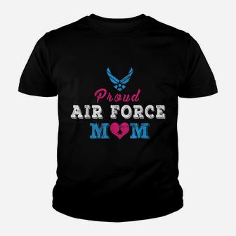 Womens Proud Air Force Mom Heart Military Family Youth T-shirt | Crazezy