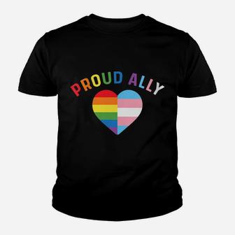 Womens Proud Ally Mom Lgbt Transgender Gifts Lgbtq Pride Trans Flag Youth T-shirt | Crazezy
