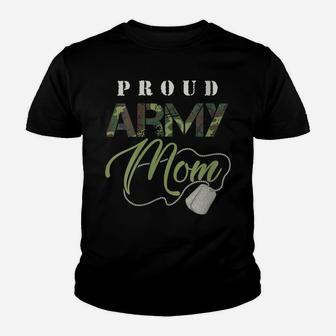 Womens Proud Army Mom Art | Cute Military Mama Design Usa Gift Youth T-shirt | Crazezy