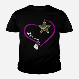 Womens Proud Army Mom - Heart Camo Star Mother Memorial Day Gift Youth T-shirt | Crazezy UK