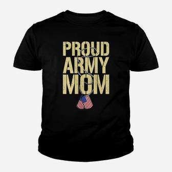 Womens Proud Army Mom Shirt Patriotic Family Military Mother Gifts Youth T-shirt | Crazezy