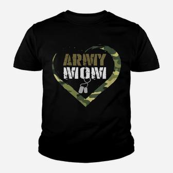 Womens Proud Army Mom Shirts For Women Cool Heart Camouflage Gift T Youth T-shirt | Crazezy UK