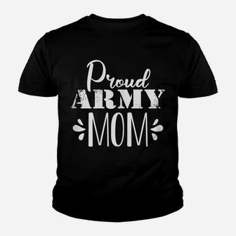 Womens Proud Army Mom Us Flag Shirt Military Pride Gift Youth T-shirt | Crazezy