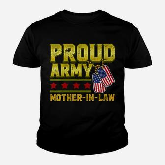 Womens Proud Army Mother In Law Us Flag Military Mom Family Youth T-shirt | Crazezy