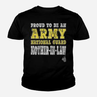 Womens Proud Army National Guard Mother-In-Law Military Mom-In-Law Raglan Baseball Tee Youth T-shirt | Crazezy