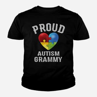 Womens Proud Autism Grammy Autism Awareness Gifts For Grandma, Mom Youth T-shirt | Crazezy