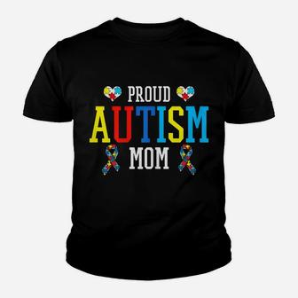 Womens Proud Autism Mom - Autistic Pride As Awareness Month Gift Youth T-shirt | Crazezy