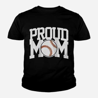 Womens Proud Baseball Mom | Baseball Game | T-Ball | Baseball Fan Raglan Baseball Tee Youth T-shirt | Crazezy CA