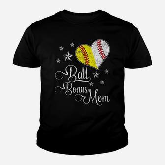 Womens Proud Baseball Softball Bonus Mom Ball Mother's Day Tshirt Youth T-shirt | Crazezy CA