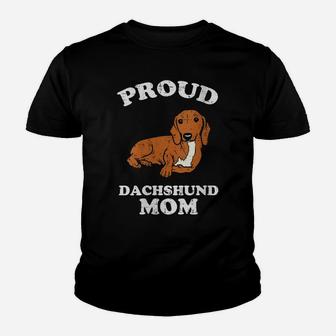 Womens Proud Dachshund Mom Weiner Sausage Dog Animal Pet Women Gift Youth T-shirt | Crazezy AU