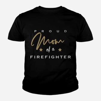 Womens Proud Firefighter Mom Youth T-shirt | Crazezy