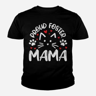 Womens Proud Foster Mama Kitty Cat Feline Rescue Mom Gift Youth T-shirt | Crazezy AU