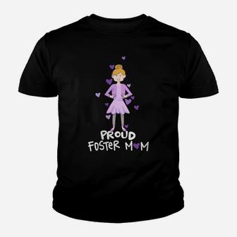 Womens Proud Foster Mom Gift For Foster Mother Love Hearts Youth T-shirt | Crazezy