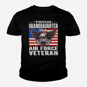 Womens Proud Granddaughter Of Air Force Veteran Patriotic Military Youth T-shirt | Crazezy CA