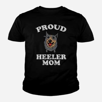 Womens Proud Heeler Mom Animal Pet Blue Red Cattle Dog Women Gift Youth T-shirt | Crazezy