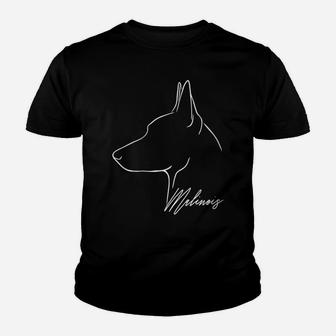Womens Proud Malinois Profile Dog Mom Gift Belgian Shepherd Dog Youth T-shirt | Crazezy