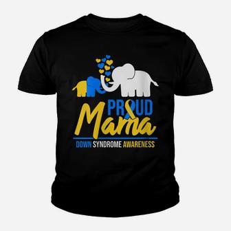 Womens Proud Mama Mom Down Syndrome Awareness Day Cute Elephant T21 Youth T-shirt | Crazezy DE