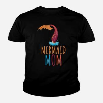 Womens Proud Mermaid Mom Design With Fishtail Youth T-shirt | Crazezy CA
