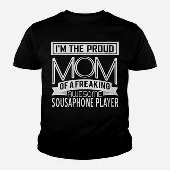Womens Proud Mom Awesome Sousaphone Player Marching Band Mothers Youth T-shirt | Crazezy AU